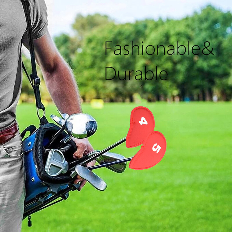 10 τμχ/Σετ Αξεσουάρ γκολφ Ironhead Cover HeadCovers Protect Golf Head Cover Μαύρο/Κόκκινο/Μπλε Αξεσουάρ γκολφ