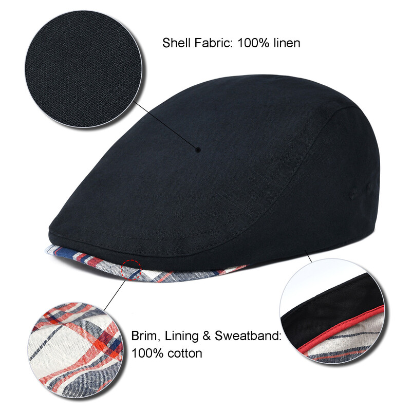 Jangoul muška ravna kapa Mekani vintage laneni šeširi Ležerni retro šešir za novine Baretka za mušku vožnju Bršljan šeširi Ljeto Jesen