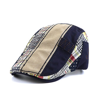 Ανδρικό καπέλο μπερέ Patchwork Newsboy Beret Ρυθμιζόμενο επίπεδο καπέλο Cabbie για οδήγηση, κυνήγι, ψάρεμα σε εξωτερικούς χώρους