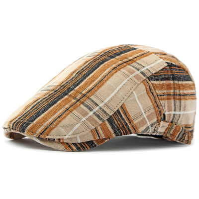 HT4316 Μπερέ Καπέλο Ανδρικά Γυναικεία Ρετρό Καρό Επίπεδο Καπέλο Ρυθμιζόμενο Καλλιτέχνης Ζωγράφος Καπέλο Μπερέ Αρσενικό Γυναικείο Φθινοπωρινό Χειμερινό Μπερέ