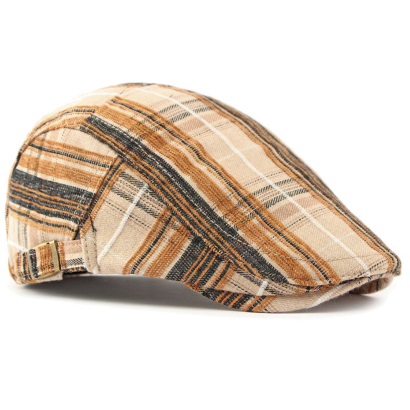 HT4316 Μπερέ Καπέλο Ανδρικά Γυναικεία Ρετρό Καρό Επίπεδο Καπέλο Ρυθμιζόμενο Καλλιτέχνης Ζωγράφος Καπέλο Μπερέ Αρσενικό Γυναικείο Φθινοπωρινό Χειμερινό Μπερέ