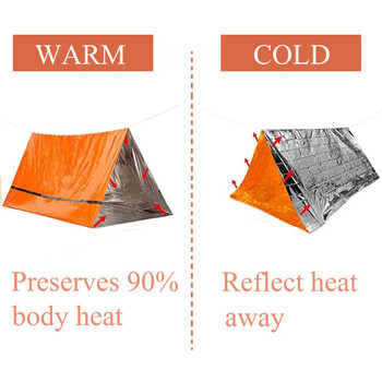 Комплект за спешно убежище за 2 души Bivy Survival Tent Kit Mylar Tube Tent Sleeping Bag Водоустойчиво външно SOS Термо одеяло за многократна употреба