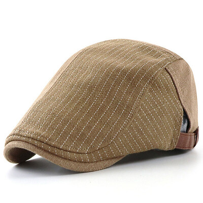 Britský štýl baretka pre mužov Pruhovaná kačacia čiapka Barety Plochá šiltovka pre ženy Vonkajšia golfová šoférska čiapka pre novinárov Nastaviteľná