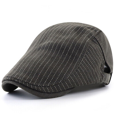 Britský štýl baretka pre mužov Pruhovaná kačacia čiapka Barety Plochá šiltovka pre ženy Vonkajšia golfová šoférska čiapka pre novinárov Nastaviteľná