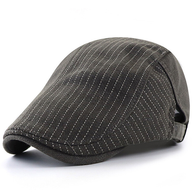 Britský štýl baretka pre mužov Pruhovaná kačacia čiapka Barety Plochá šiltovka pre ženy Vonkajšia golfová šoférska čiapka pre novinárov Nastaviteľná