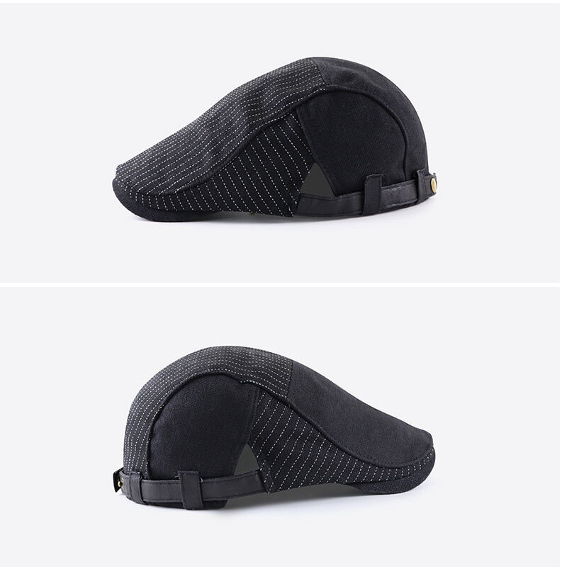Britský štýl baretka pre mužov Pruhovaná kačacia čiapka Barety Plochá šiltovka pre ženy Vonkajšia golfová šoférska čiapka pre novinárov Nastaviteľná
