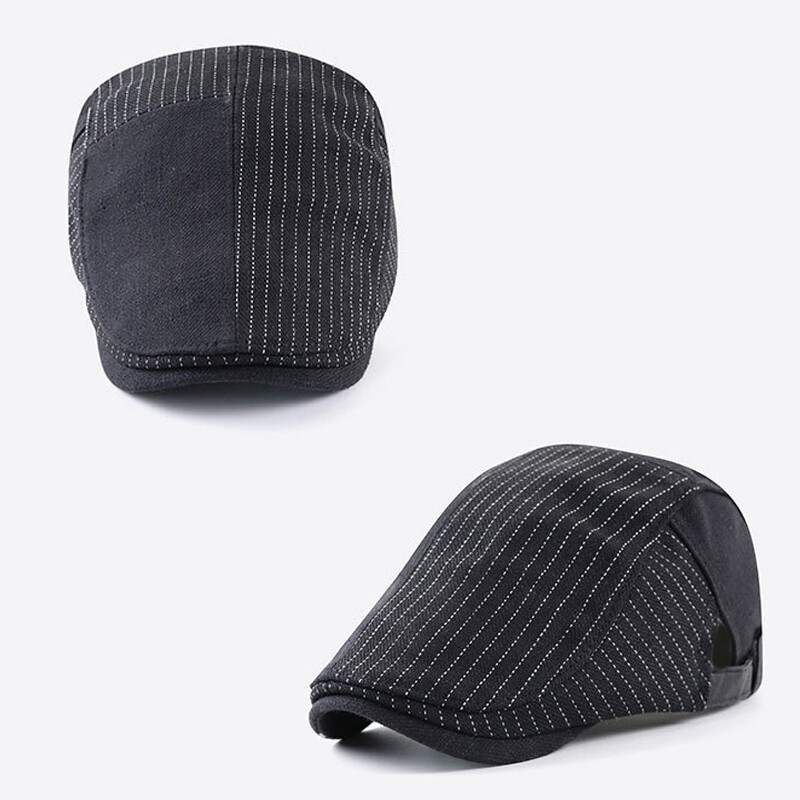 Britský štýl baretka pre mužov Pruhovaná kačacia čiapka Barety Plochá šiltovka pre ženy Vonkajšia golfová šoférska čiapka pre novinárov Nastaviteľná