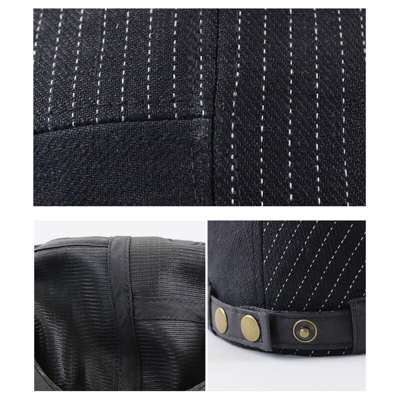 Britský štýl baretka pre mužov Pruhovaná kačacia čiapka Barety Plochá šiltovka pre ženy Vonkajšia golfová šoférska čiapka pre novinárov Nastaviteľná