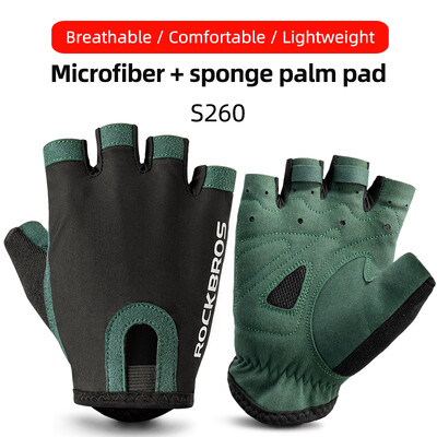 ROCKBROS Γάντια ποδηλασίας με μισό δάχτυλο Καλοκαιρινό δίχτυ που απομακρύνει τον ιδρώτα κοντά γάντια ποδηλάτου Ανδρικά Γυναικεία Υψηλή ελαστικά γάντια αθλητικού ποδηλάτου