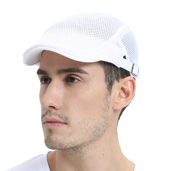 VOBOOM Summer Men Casual Beret Αναπνεύσιμο Επίπεδο Καπέλο Ivy Cap Cabbie Newsboy Καπέλα στυλ Gatsby καπέλο Ρυθμιζόμενο καπέλο Boina Mesh