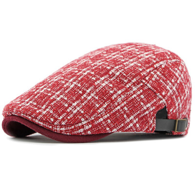 HT4324 Baretka Jesen Zimska kapa za muškarce Žene Pletena karirana umjetnička slikarska beretka Šešir Prilagođena ravna kapa Muška kapa beretka