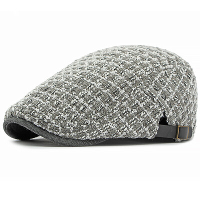 HT4324 Baretka Jesen Zimska kapa za muškarce Žene Pletena karirana umjetnička slikarska beretka Šešir Prilagođena ravna kapa Muška kapa beretka
