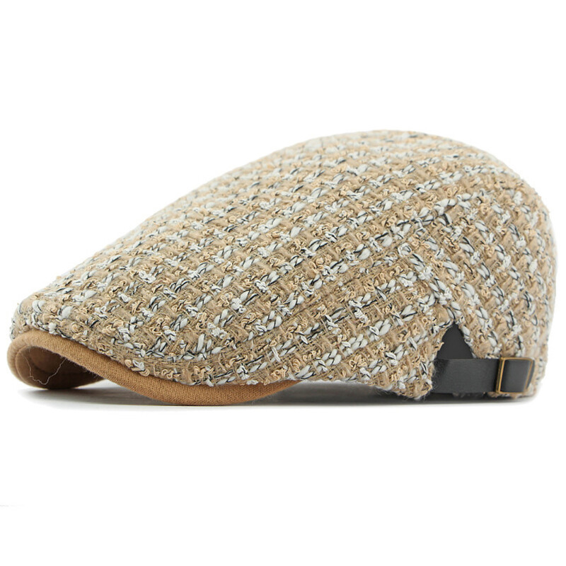 HT4324 Baretka Jesen Zimska kapa za muškarce Žene Pletena karirana umjetnička slikarska beretka Šešir Prilagođena ravna kapa Muška kapa beretka