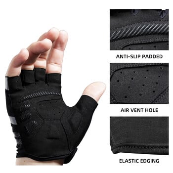 ROCKBROS Summer Cycling Gloves Half Finger Удароустойчиви дишащи ръкавици за фитнес Мъжки MTB велосипедни ръкавици без пръсти Велосипедно оборудване