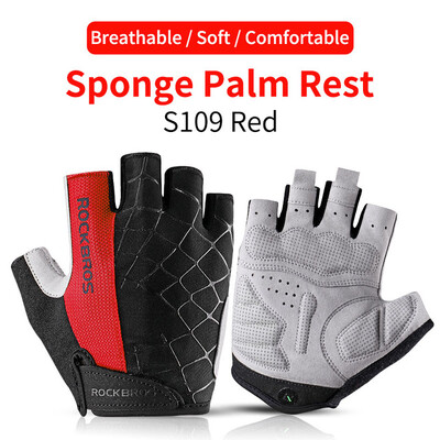 ROCKBROS Summer Cycling Gloves Half Finger Αντικραδασμικά αναπνεύσιμα γάντια γυμναστικής Ανδρικά MTB Fingerless Gloves Bicycle Εξοπλισμός ποδηλασίας