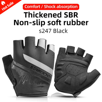 ROCKBROS Summer Cycling Gloves Half Finger Αντικραδασμικά αναπνεύσιμα γάντια γυμναστικής Ανδρικά MTB Fingerless Gloves Bicycle Εξοπλισμός ποδηλασίας