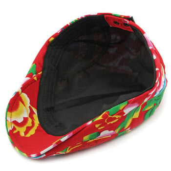 HT4390 Beret για άνδρες Γυναικείες Κινεζικές floral εμπριμέ καπέλο μπερέ Αρσενικό θηλυκό Vintage καλλιτέχνης ζωγράφος Μπερέ καπέλο ρυθμιζόμενο επίπεδο καπέλο άνδρες