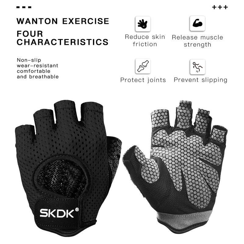 SKDK Gym Gloves Weightlifting Workout Dumbbell Crossfit Bodybuilding αξεσουάρ Breathable Fitness Gloves Silicone Palm Hollow