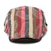 HT4339 Καπέλα για άντρες Γυναικεία Vintage ριγέ ρυθμιζόμενο καπέλο μπερέ Άνδρας γυναίκα ρετρό καλλιτέχνης Ζωγράφος Καπέλο μπερέ Άνοιξη Καλοκαίρι επίπεδο καπέλο