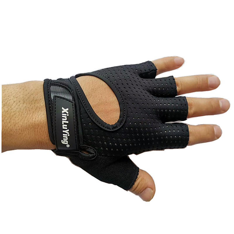 Half Finger Fitness Gloves Bodybuilding Weightlifting Gym Gloves Crossfit Dumbbell Workout Training Breathable Sport Riding