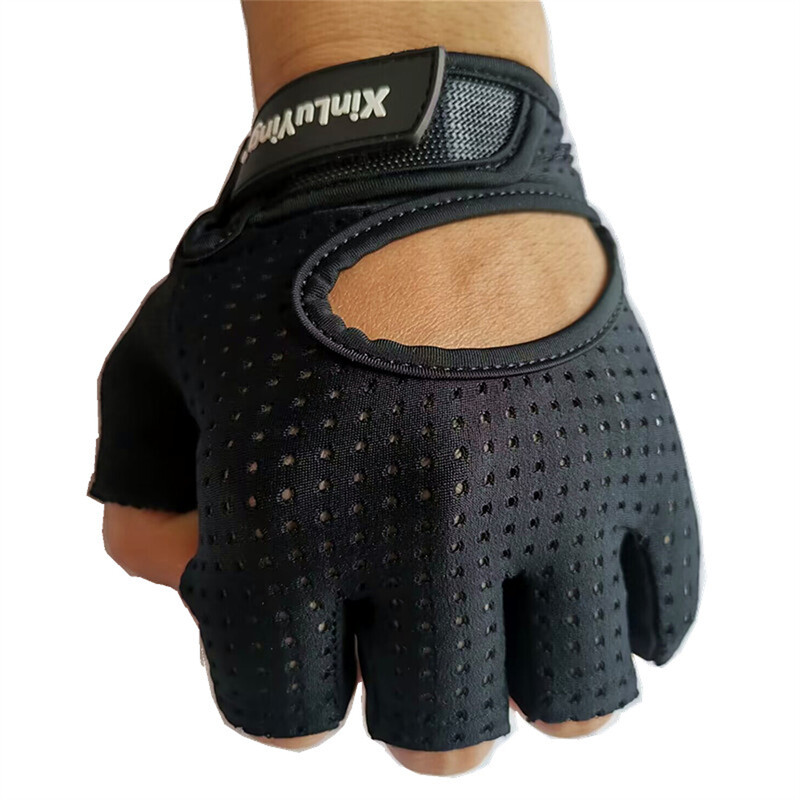 Half Finger Fitness Gloves Bodybuilding Weightlifting Gym Gloves Crossfit Dumbbell Workout Training Breathable Sport Riding