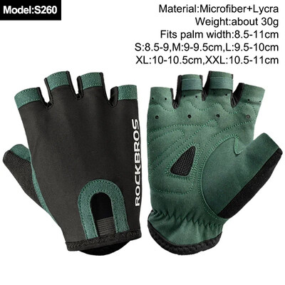 ROCKBROS New Road Bike MTB Gloves Microfiber Wear Resistant Προπόνηση γυμναστικής Γάντι χωρίς δάχτυλα Half Finger Bicycle Εξοπλισμός ποδηλασίας