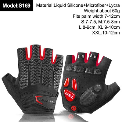 ROCKBROS New Road Bike MTB Gloves Microfiber Wear Resistant Προπόνηση γυμναστικής Γάντι χωρίς δάχτυλα Half Finger Bicycle Εξοπλισμός ποδηλασίας