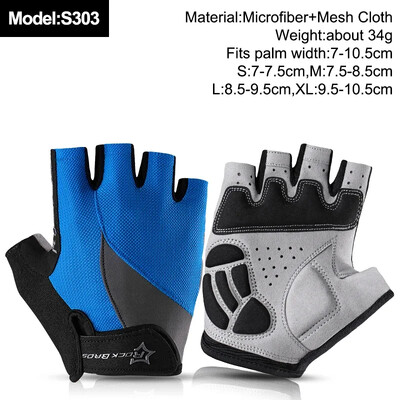 ROCKBROS New Road Bike MTB Gloves Microfiber Wear Resistant Προπόνηση γυμναστικής Γάντι χωρίς δάχτυλα Half Finger Bicycle Εξοπλισμός ποδηλασίας