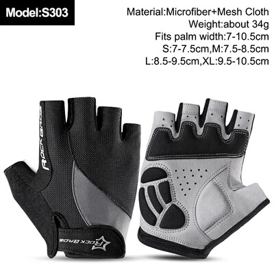 ROCKBROS New Road Bike MTB Gloves Microfiber Wear Resistant Προπόνηση γυμναστικής Γάντι χωρίς δάχτυλα Half Finger Bicycle Εξοπλισμός ποδηλασίας