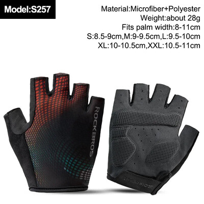 ROCKBROS New Road Bike MTB Gloves Microfiber Wear Resistant Προπόνηση γυμναστικής Γάντι χωρίς δάχτυλα Half Finger Bicycle Εξοπλισμός ποδηλασίας