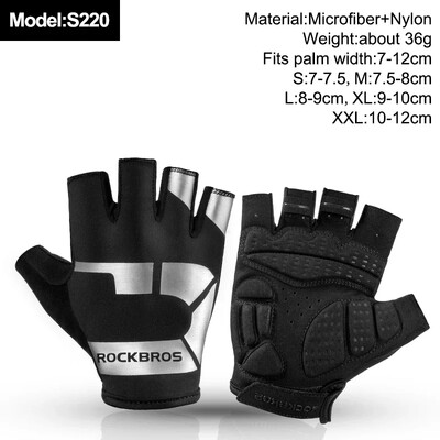 ROCKBROS New Road Bike MTB Gloves Microfiber Wear Resistant Προπόνηση γυμναστικής Γάντι χωρίς δάχτυλα Half Finger Bicycle Εξοπλισμός ποδηλασίας