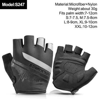 ROCKBROS New Road Bike MTB Gloves Microfiber Wear Resistant Προπόνηση γυμναστικής Γάντι χωρίς δάχτυλα Half Finger Bicycle Εξοπλισμός ποδηλασίας