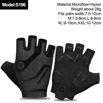 ROCKBROS New Road Bike MTB Gloves Microfiber Wear Resistant Προπόνηση γυμναστικής Γάντι χωρίς δάχτυλα Half Finger Bicycle Εξοπλισμός ποδηλασίας