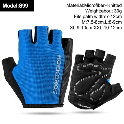 ROCKBROS New Road Bike MTB Gloves Microfiber Wear Resistant Προπόνηση γυμναστικής Γάντι χωρίς δάχτυλα Half Finger Bicycle Εξοπλισμός ποδηλασίας
