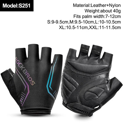 ROCKBROS New Road Bike MTB Gloves Microfiber Wear Resistant Προπόνηση γυμναστικής Γάντι χωρίς δάχτυλα Half Finger Bicycle Εξοπλισμός ποδηλασίας