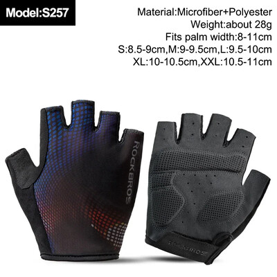 ROCKBROS New Road Bike MTB Gloves Microfiber Wear Resistant Προπόνηση γυμναστικής Γάντι χωρίς δάχτυλα Half Finger Bicycle Εξοπλισμός ποδηλασίας