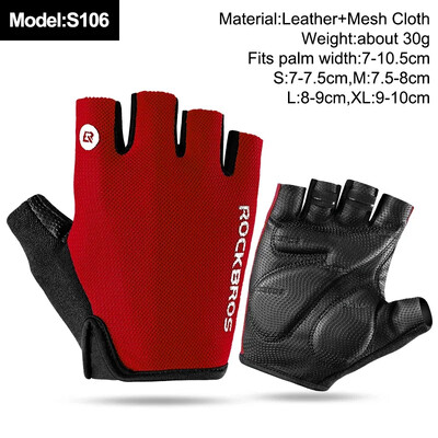 ROCKBROS New Road Bike MTB Gloves Microfiber Wear Resistant Προπόνηση γυμναστικής Γάντι χωρίς δάχτυλα Half Finger Bicycle Εξοπλισμός ποδηλασίας