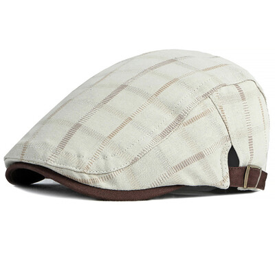 HT4063 Μπερέ Ανδρικά Γυναικεία Καπέλο Άνοιξη Καλοκαιρινό Καπέλο Ανδρικό Γυναικείο Καπέλο Μπερέ Προσαρμογή Καρό Καλλιτέχνης Ζωγράφος Καπέλο Μπερέ Επίπεδα καπέλα