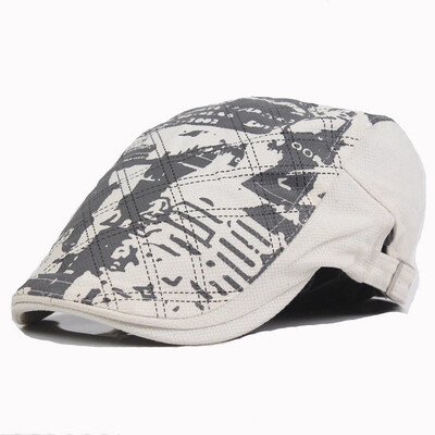 2023 Șepci pentru știri cu imprimeu din bumbac Four Seasons Șapcă plată cu vârf pentru bărbați și femei Pălării cu beretă pictor 144