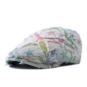 Four Seasons Cotton Color Καπέλα Newsboy Flat Peaked Cap Girl and Women Painter Beret Caps 04