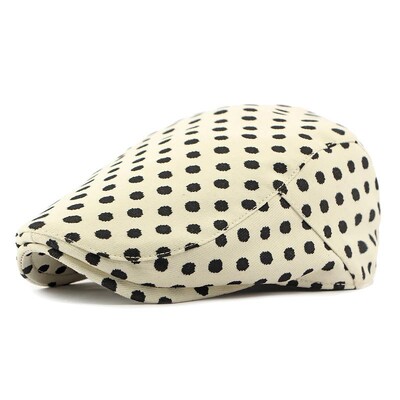 Vintage κοτλέ μπερέ για γυναίκες όλες τις εποχές καπέλο λεοπάρ στάμπα που ταιριάζει στο μέγεθος κεφαλιού 55-59 cm Floral σχέδιο