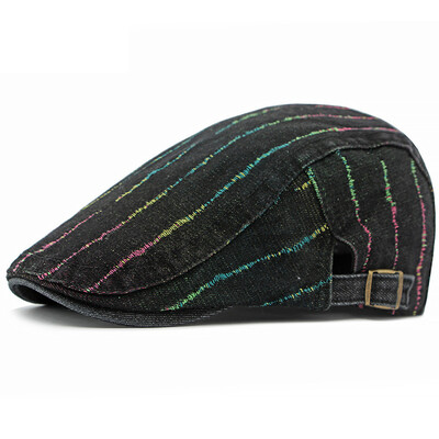 HT4340 Ανοιξιάτικα Καλοκαίρια Φθινοπωρινά Καπέλα για Άντρες Γυναικεία Βαμβακερά τζιν Επίπεδο καπέλο Καλλιτέχνης Ζωγράφος Μπερέ Καπέλο Ρυθμιζόμενο Αντρικό Γυναικείο Καπέλα Μπερέ
