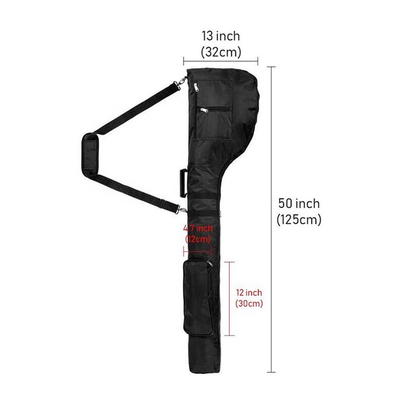 Μαύρη τσάντα μεταφοράς γκολφ 600D Oxford, υφασμάτινη αδιάβροχη, ελαφριά αναδιπλούμενη, φορητή τσάντα αποθήκευσης θήκης γκολφ μεγάλης χωρητικότητας