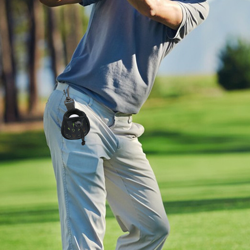 1 ΤΕΜ Φορητή θήκη για μπάλα γκολφ από νεοπρένιο Φορητή τσάντα μεταφοράς γκολφ τσέπης με πλαστικό κλιπ