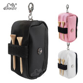 1 set prijenosne torbe za držač loptice za golf Vodootporna torbica oko struka od PU tkanine s 2 nasumične majice za golf Dodaci za golf Bijelo Ružičasto Crno