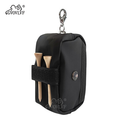 1 set prijenosne torbe za držač loptice za golf Vodootporna torbica oko struka od PU tkanine s 2 nasumične majice za golf Dodaci za golf Bijelo Ružičasto Crno