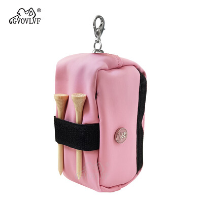 1 set prijenosne torbe za držač loptice za golf Vodootporna torbica oko struka od PU tkanine s 2 nasumične majice za golf Dodaci za golf Bijelo Ružičasto Crno