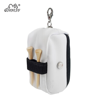 1 set prijenosne torbe za držač loptice za golf Vodootporna torbica oko struka od PU tkanine s 2 nasumične majice za golf Dodaci za golf Bijelo Ružičasto Crno