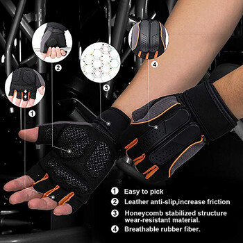 Sports Gym Full Palm Protection Grip Cross Fitness Weightlifting Bodybuilding Άσκηση Γάντια γυμναστικής για προπόνηση Dumbbell Barbell