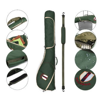 Tourbon Outdoor Nylon Golf Clubs Carry Bag Ελαφριά κυριακάτικη τσάντα Μικρή τσάντα ταξιδιού για εμβέλεια οδήγησης Αδιάβροχη Πράσινη